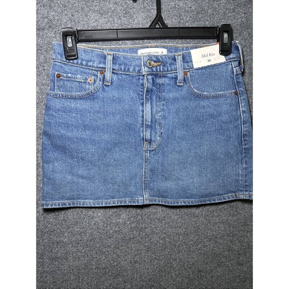 Abercrombie & Fitch Women's Mid Rise Denim Skirt Size 26 NWT